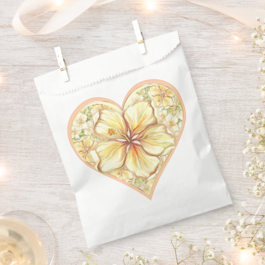 ハイビスカス&レースイエロー フェイバーバッグ (クリップ留めされた状態)