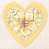 ハイビスカス&レースイエロー ペーパーコースター (正面)