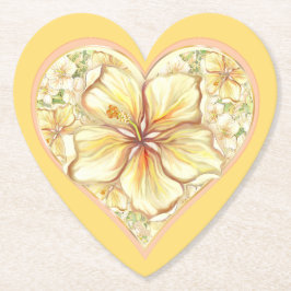 ハイビスカス&レースイエロー ペーパーコースター
