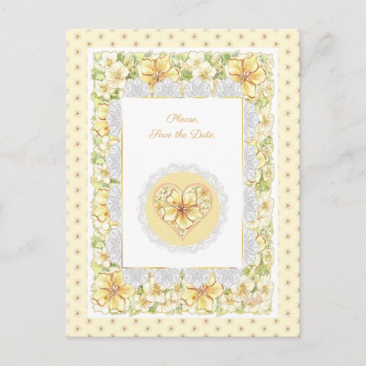 ハイビスカス&レースイエロー ポストカード (正面)