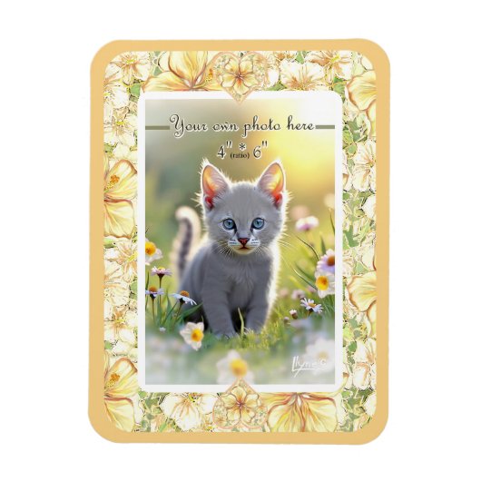 ハイビスカス&レースイエロー マグネット (縦)