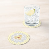 ハイビスカス&レースイエロー ラウンドペーパーコースター (インサイチュ)