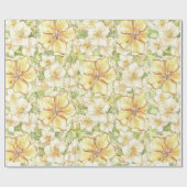 ハイビスカス&レースイエロー ラッピングペーパー (フラット)
