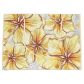 ハイビスカス&レースイエロー ラージペーパーバッグ (正面)