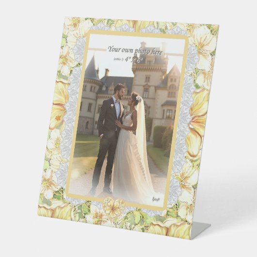 ハイビスカス&レースイエロー 台座サイン (正面)