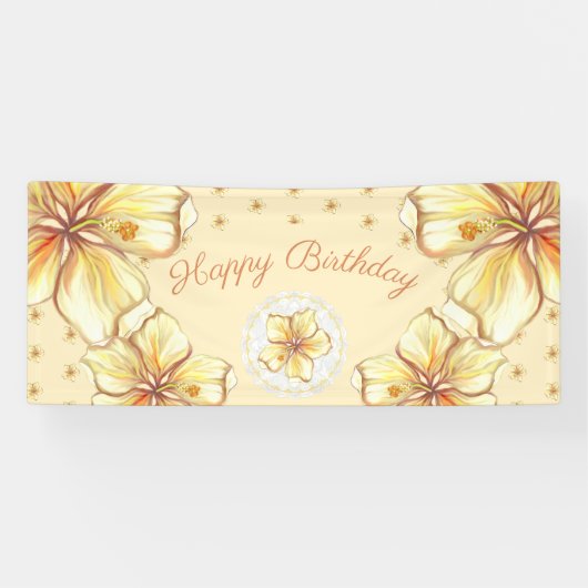 ハイビスカス&レースイエロー 横断幕 (横)