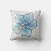 ハイビスカス&レースターコイズ クッション (正面)