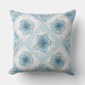 ハイビスカス&レースターコイズ クッション (正面)