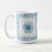 ハイビスカス&レースターコイズ コーヒーマグカップ (左)