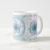 ハイビスカス&レースターコイズ ジャンボコーヒーマグカップ (正面右)