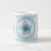 ハイビスカス&レースターコイズ ジャンボコーヒーマグカップ (正面)