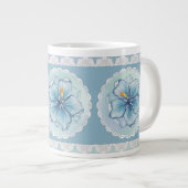 ハイビスカス&レースターコイズ ジャンボコーヒーマグカップ (正面右)