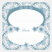 ハイビスカス&レースターコイズ スクエアシール (正面)