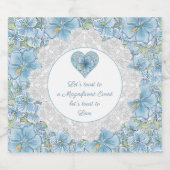 ハイビスカス&レースターコイズ スパークリングワインラベル (シングルラベル)