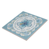 ハイビスカス&レースターコイズ タイル (側面)