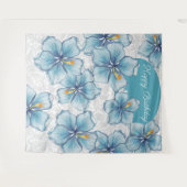 ハイビスカス&レースターコイズ タペストリー (正面(横))