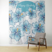 ハイビスカス&レースターコイズ タペストリー (インサイチュ)