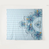 ハイビスカス&レースターコイズ タペストリー (正面(横))