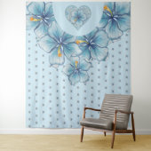 ハイビスカス&レースターコイズ タペストリー (インサイチュ)