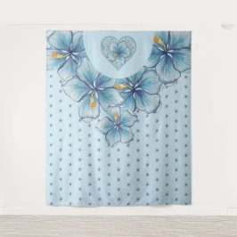ハイビスカス&レースターコイズ タペストリー