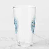 ハイビスカス&レースターコイズ タンブラーグラス (左)