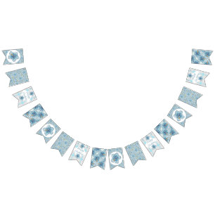 ハイビスカス&レースターコイズ バンティングフラッグ