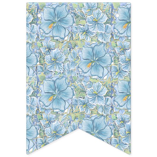 ハイビスカス&レースターコイズ バンティングフラッグ (第2の旗)