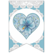 ハイビスカス&レースターコイズ バンティングフラッグ (第1の旗)