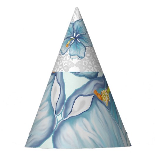 ハイビスカス&レースターコイズ パーティーハット (正面)