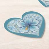 ハイビスカス&レースターコイズ ペーパーコースター (アングル)