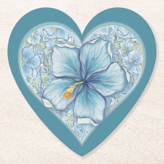 ハイビスカス&レースターコイズ ペーパーコースター (正面)