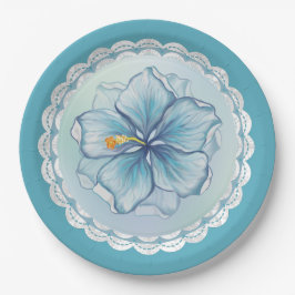 ハイビスカス&レースターコイズ ペーパープレート