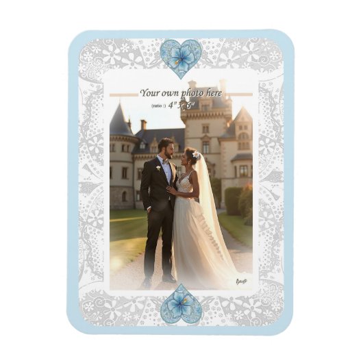 ハイビスカス&レースターコイズ マグネット (縦)