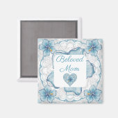 ハイビスカス&レースターコイズ マグネット (正面/裏面)