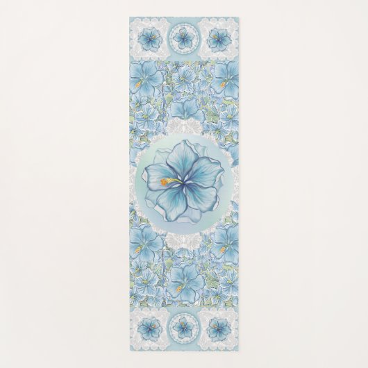 ハイビスカス&レースターコイズ ヨガマット (正面)