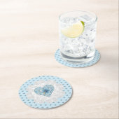 ハイビスカス&レースターコイズ ラウンドペーパーコースター (インサイチュ)