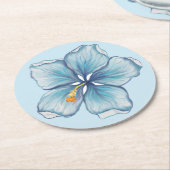 ハイビスカス&レースターコイズ ラウンドペーパーコースター (アングル)