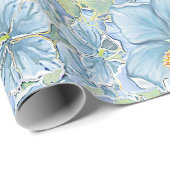 ハイビスカス&レースターコイズ ラッピングペーパー (ロールコーナー)