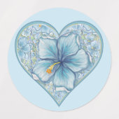 ハイビスカス&レースターコイズ ラベル (デザイン1)