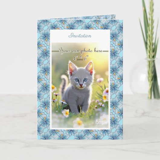 ハイビスカス&レースターコイズ 招待状 (正面)