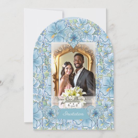 ハイビスカス&レースターコイズ 招待状 (正面)