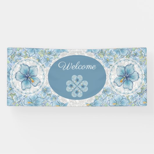 ハイビスカス&レースターコイズ 横断幕 (横)