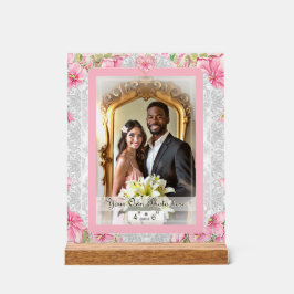 ハイビスカス&レースピンク アクリルサイン