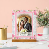 ハイビスカス&レースピンク アクリルサイン (ウェディング)