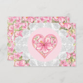 ハイビスカス&レースピンク エンクロージャーカード (正面/裏面)