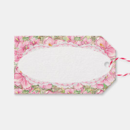 ハイビスカス&レースピンク ギフトタグ