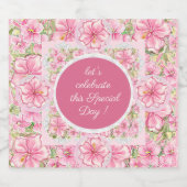 ハイビスカス&レースピンク スパークリングワインラベル (シングルラベル)