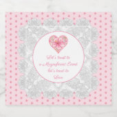 ハイビスカス&レースピンク スパークリングワインラベル (シングルラベル)