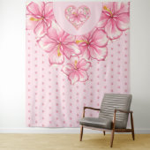 ハイビスカス&レースピンク タペストリー (インサイチュ)