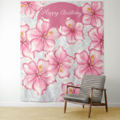 ハイビスカス&レースピンク タペストリー (インサイチュ)